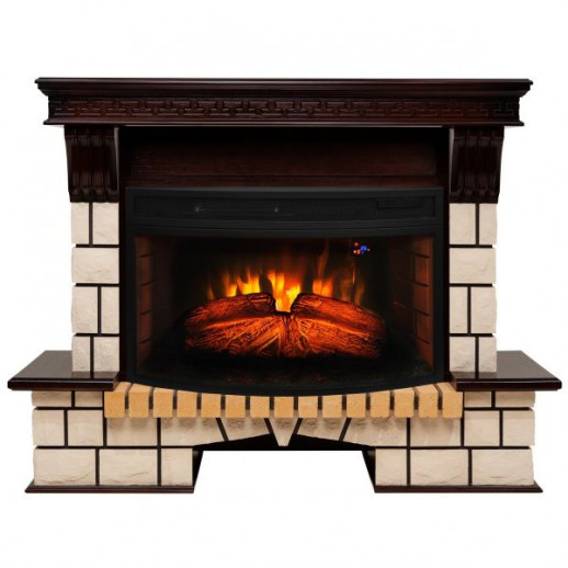 Электрокамин RealFlame Stone 33W AO античный дуб с очагом Firespace 33W S IR