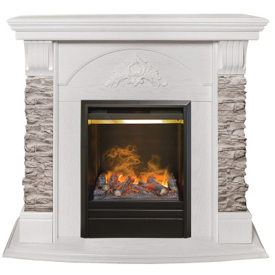 Электрокамин RealFlame Athena GR WT белый с очагом 3D Olympic