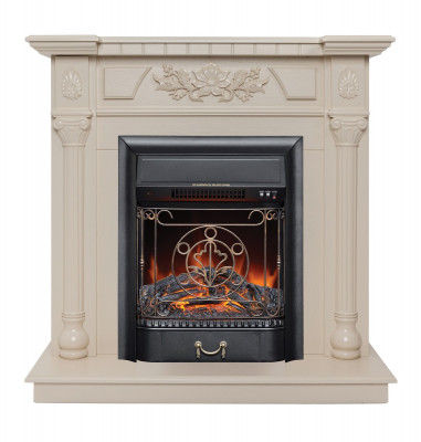 Электрокамин RealFlame Dacota WT белый дуб с очагом Majestic Lux Black