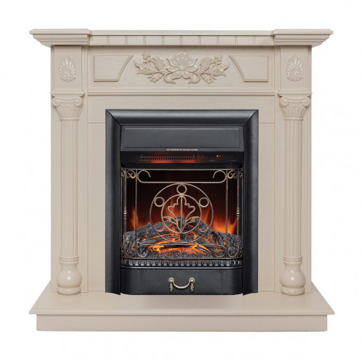 Электрокамин RealFlame Dacota WT белый дуб с очагом Majestic Lux Black RC