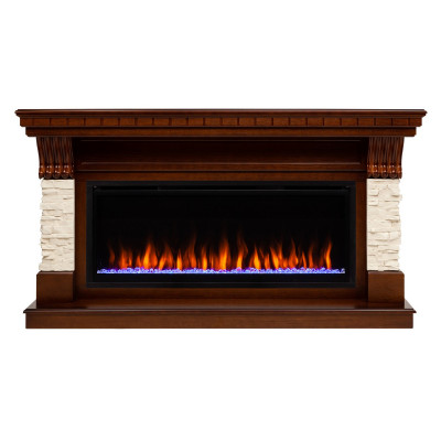 Электрокамин RealFlame Michigan 42/BV NT орех с очагом Saphir 42