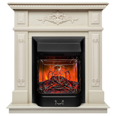 Электрокамин RealFlame Lilian WT жемчуг с очагом Majestic Lux Black