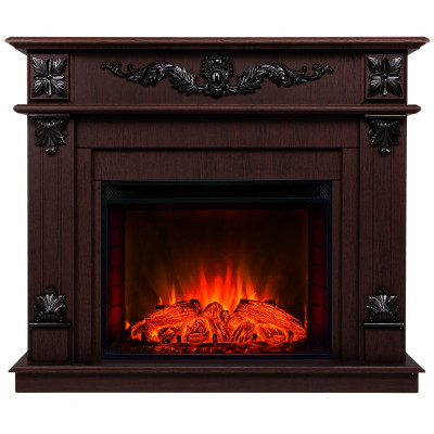 Электрокамин RealFlame Philadelphia 25,5/26 DN орех с очагом Evrika 25,5 LED