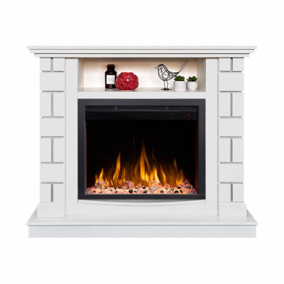 Электрокамин RealFlame Edward WT молочный с очагом Saphir 25,5