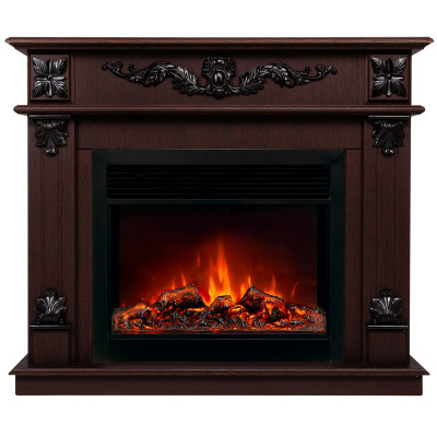 Электрокамин RealFlame Philadelphia 25,5/26 DN орех с очагом Moonblaze Black