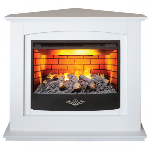 Электрокамин RealFlame Canada Corner 25,5 WT белый с очагом 3D Firestar 25,5