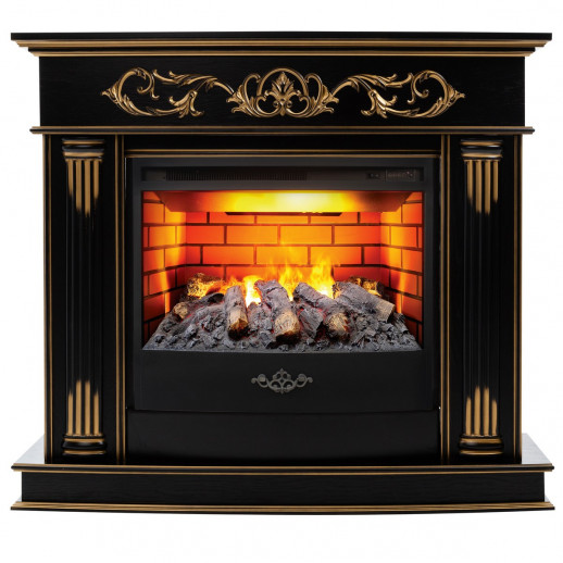 Электрокамин RealFlame Milano DN орех с золотом с очагом 3D Firestar 25,5