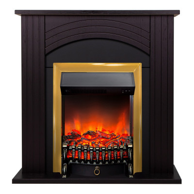 Электрокамин RealFlame Hanna STD DN орех с очагом Fobos Lux Brass