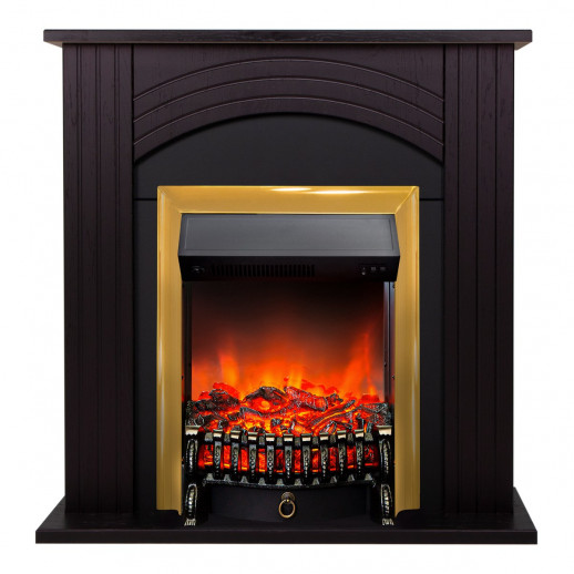 Электрокамин RealFlame Hanna STD DN орех с очагом Fobos Lux Brass