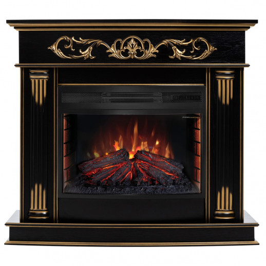 Электрокамин RealFlame Milano DN орех с золотом с очагом Firefield 25 S IR