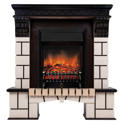 Электрокамин RealFlame Stone AO античный дуб с очагом Fobos Lux BL