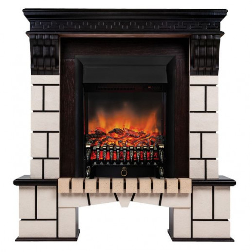 Электрокамин RealFlame Stone AO античный дуб с очагом Fobos Lux BL