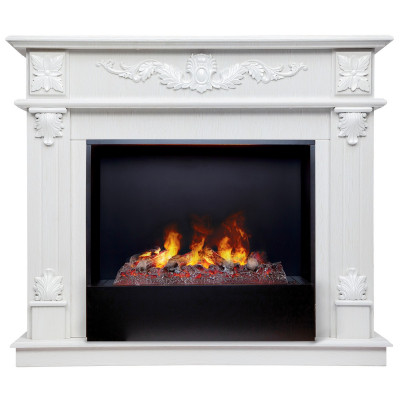 Электрокамин RealFlame Philadelphia 25,5/26 WT белое золото с очагом 3D Cassette 630