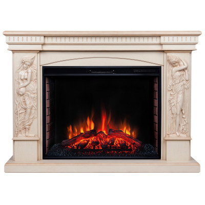 Электрокамин RealFlame Diva 33 WT белый дуб с бронзовой патиной с очагом Epsilon 33