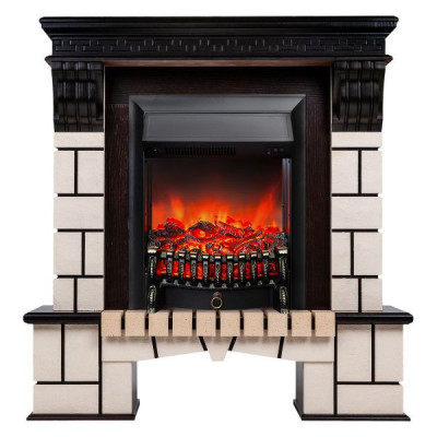 Электрокамин RealFlame Stone AO античный дуб с очагом Fobos Lux Black
