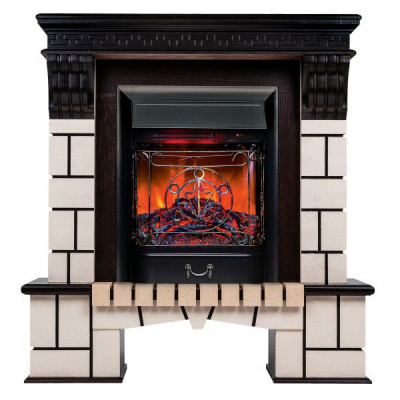Электрокамин RealFlame Stone AO античный дуб с очагом Majestic Lux BL