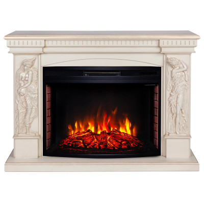 Электрокамин RealFlame Diva 33 WT белый дуб с золотой патиной с очагом Firespace 33 S IR