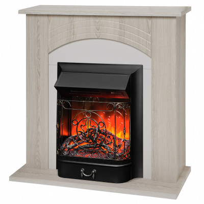 Электрокамин RealFlame Hanna STD LO светлый дуб с очагом Majestic Lux Black RC