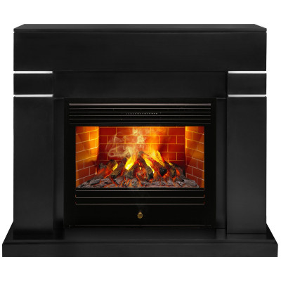 Электрокамин RealFlame Lindelse 26 BL черныйM черный с очагом 3D Novara