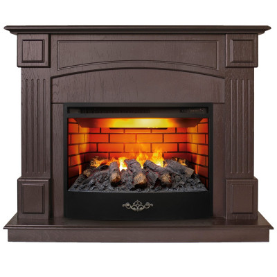 Электрокамин RealFlame Carolina 24/25,5 DN темный орех с очагом 3D Firestar 25,5