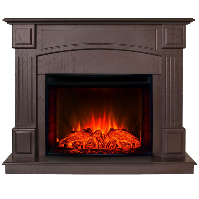 Электрокамин RealFlame Carolina 24/25,5 DN темный орех с очагом Evrika 25,5 LED