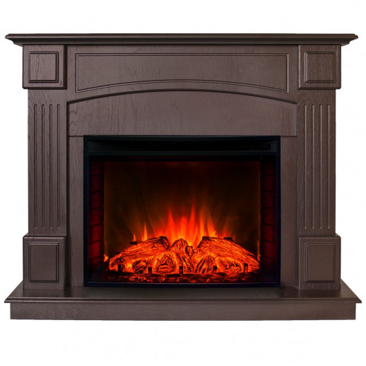 Электрокамин RealFlame Carolina 24/25,5 DN темный орех с очагом Evrika 25,5 LED