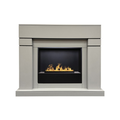 Электрокамин RealFlame Lindelse 26 GR серый, графит c очагом 3D Cassette 630 Black Panel