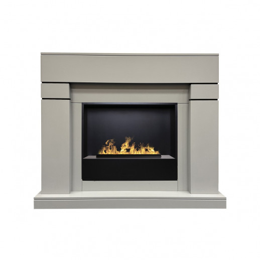 Электрокамин RealFlame Lindelse 26 GR серый, графит c очагом 3D Cassette 630 Black Panel