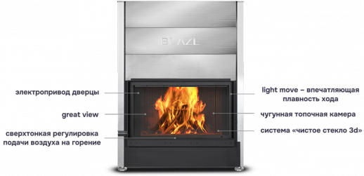 Топка каминная BLAZE фронтальная 1100