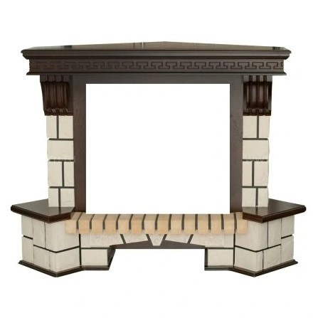 Портал каминный из МДФ RealFlame Stone 26 AO античный дуб Corner, угловой
