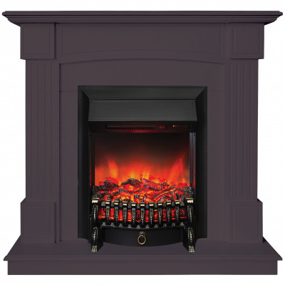 Электрокамин RealFlame Andrea STD GR цвет мрамор серый с очагом Fobos Lux Black RC