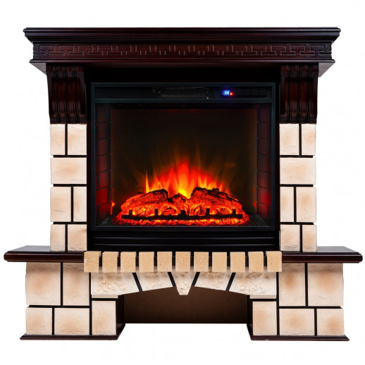 Электрокамин RealFlame Stone Brick AO античный дуб с очагом Sparta 25,5 LED