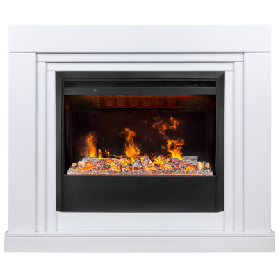 Электрокамин RealFlame Stanley 26 WT белый с очагом 3D Helios 26 SBG