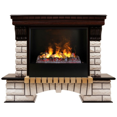 Электрокамин RealFlame Country 26 AO античный дуб с очагом 3D Cassette 630