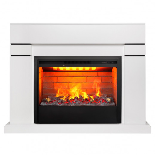 Электрокамин RealFlame Lindelse 26 WT белый с очагом 3D Helios 26