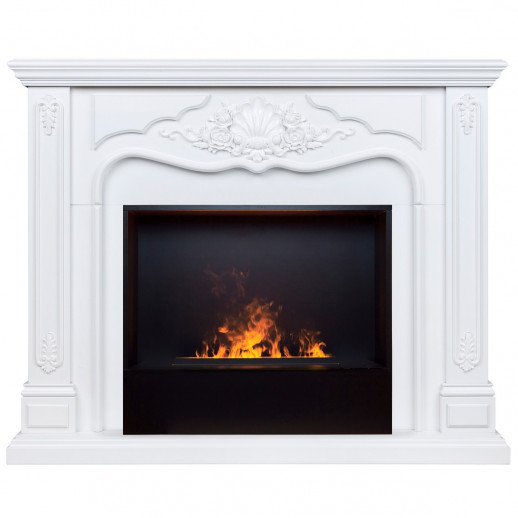 Электрокамин RealFlame Victoria 26 WT белый с очагом 3D Cassette 630 Black Panel