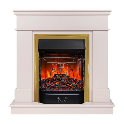 Электрокамин RealFlame Selena STD PN пудра с очагом Majestic Lux Brass