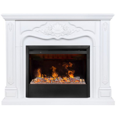 Электрокамин RealFlame Victoria 26 WT белый с очагом 3D Helios 26 SBG