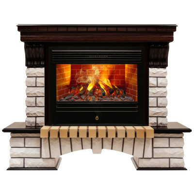 Электрокамин RealFlame Country 26 AO античный дуб с очагом 3D Novara