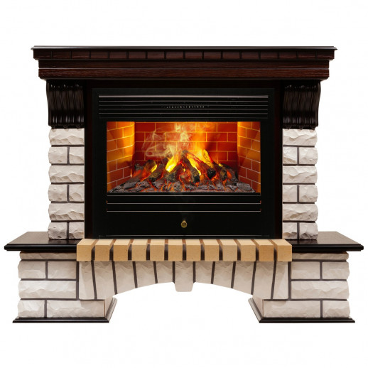 Электрокамин RealFlame Country 26 AO античный дуб с очагом 3D Novara
