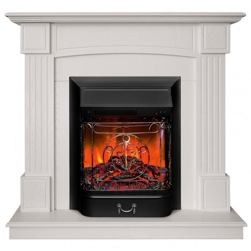 Электрокамин RealFlame Andrea WT фактурный белый с очагом Majestic Lux Black