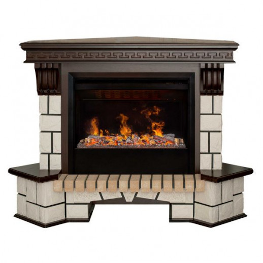 Электрокамин RealFlame Stone Coner AO античный дуб с очагом 3D Helios 26 SBG