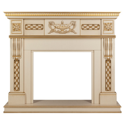 Портал каминный из МДФ RealFlame Corsica Lux белый, белый дуб с патиной
