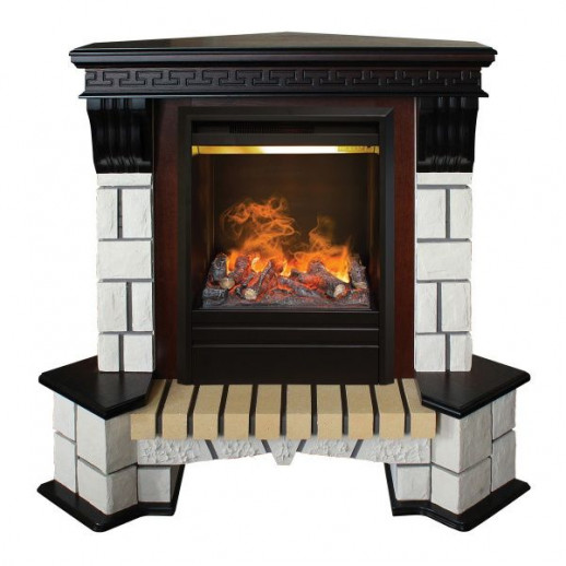 Электрокамин RealFlame Stone Coner AO античный дуб с очагом 3D Olympic