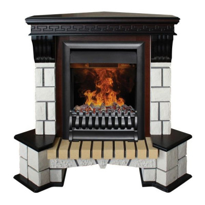 Электрокамин RealFlame Stone Coner AO античный дуб с очагом 3D Oregan