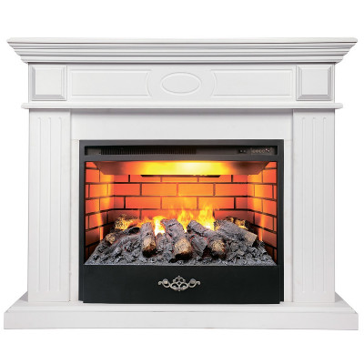Электрокамин RealFlame Leda 24/25,5 WT белый матовый с очагом 3D Firestar 25,5