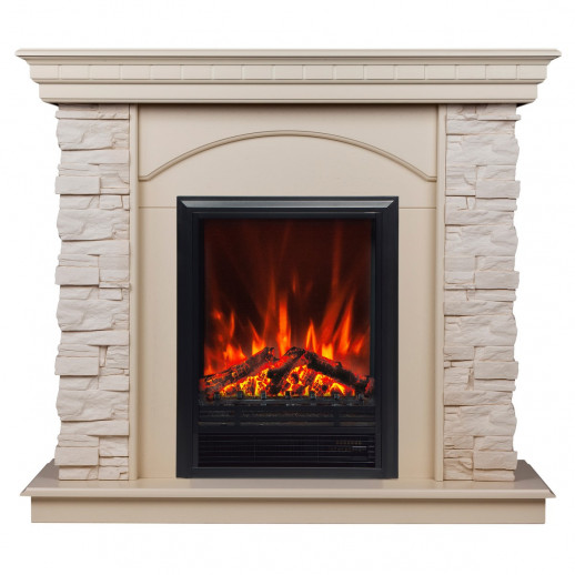 Электрокамин RealFlame Elford WT белый дуб с очагом Eugene