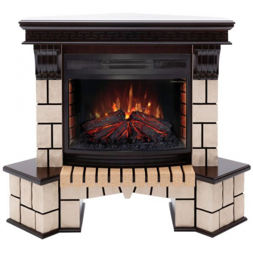 Электрокамин RealFlame Stone Coner AO античный дуб с очагом Firefield 25 S IR