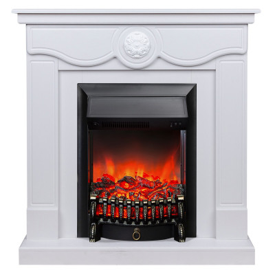 Электрокамин RealFlame Aurora WT айвори с очагом Fobos Lux Black