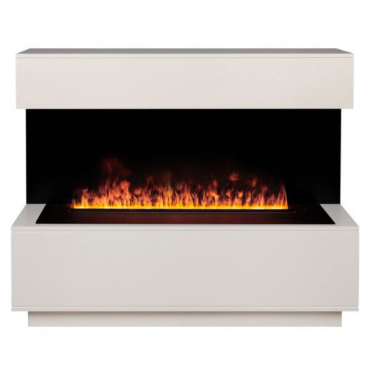 Электрокамин RealFlame Modern CST1000 WT белый дуб с очагом 3D Cassette 1000 Black Panel